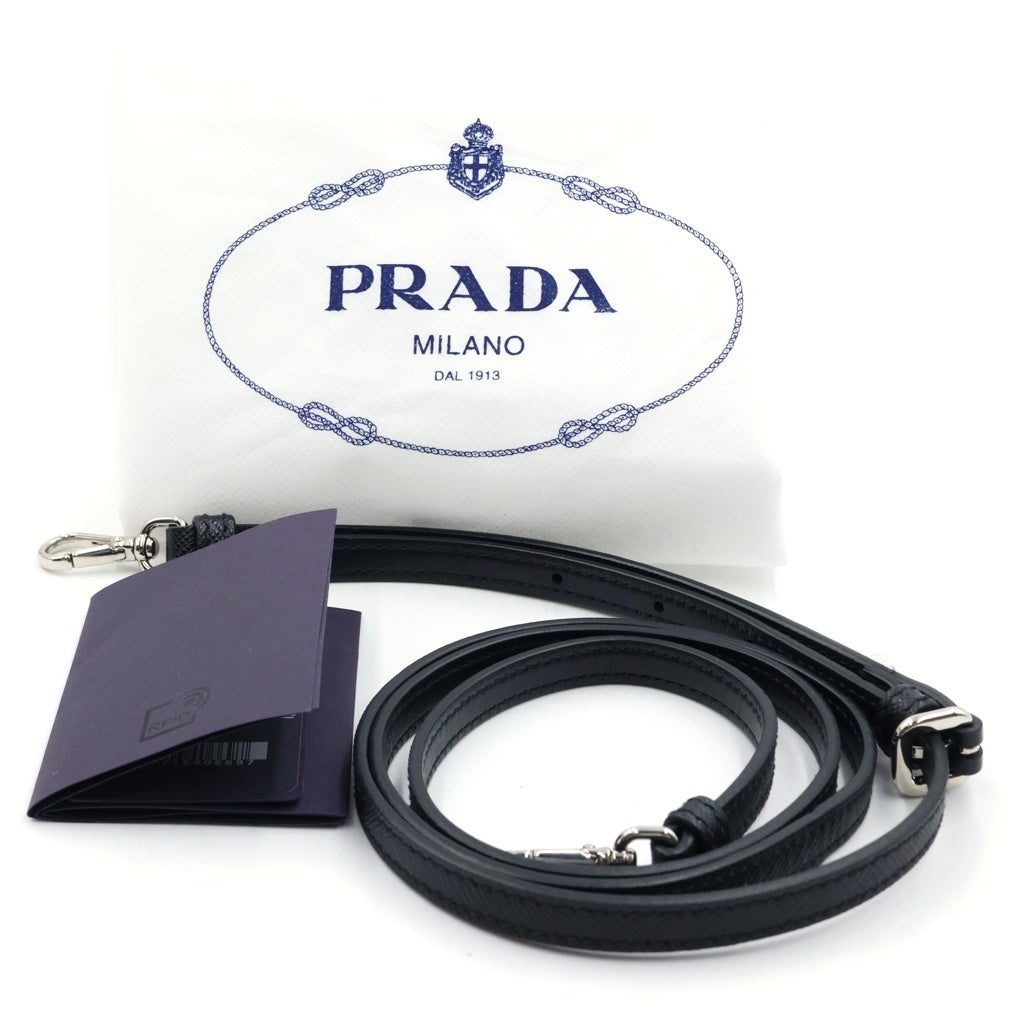 PRADA(プラダ) トライアングルロゴ テスート ナイロン 2WAY キルティング チェーンショルダーバッグ ハンドバッグ ブラック 1BH026 レディース