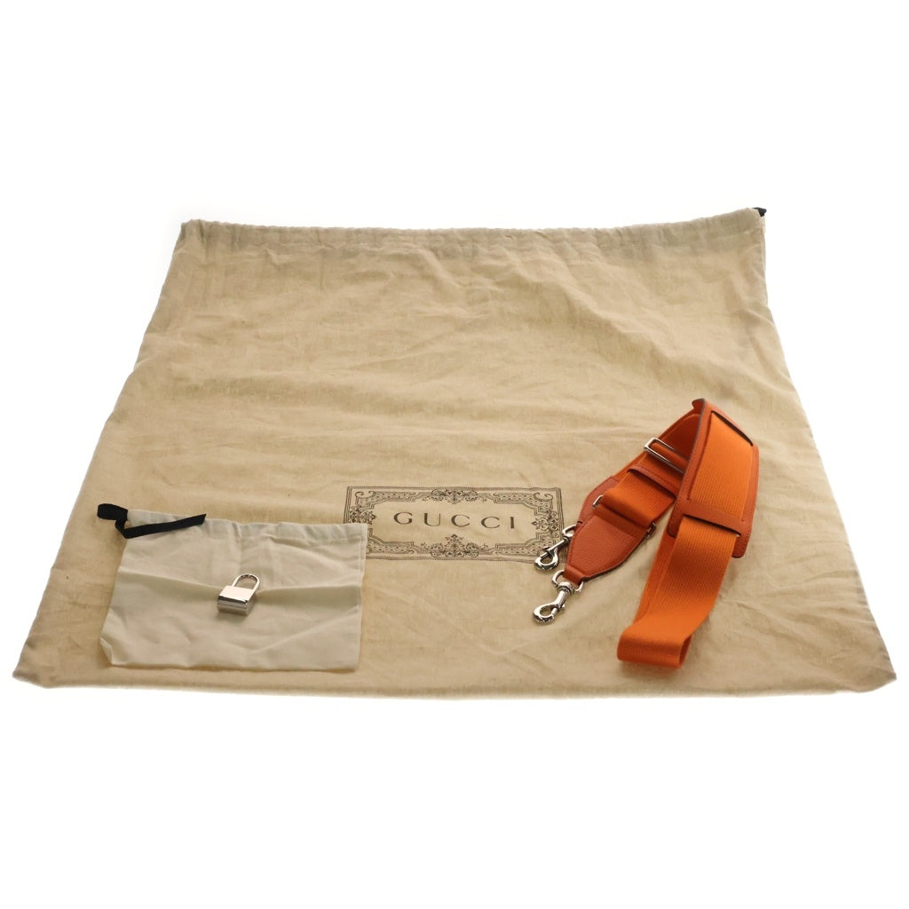 GUCCI(グッチ) ジャンボGG 2WAYショルダーバッグ ボストンバッグ トラベルバッグ ハンドバッグ オレンジ レザー 725282 シルバー金具 レディース
