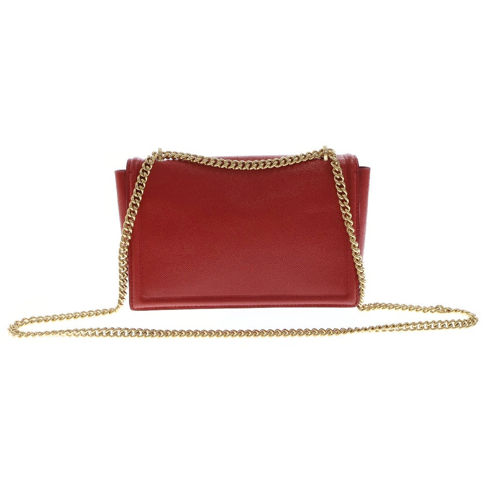 Salvatore Ferragamo(サルヴァトーレ フェラガモ) ヴァラ チェーンショルダーバッグ レッド レザー ゴールド金具 斜め掛けバッグ