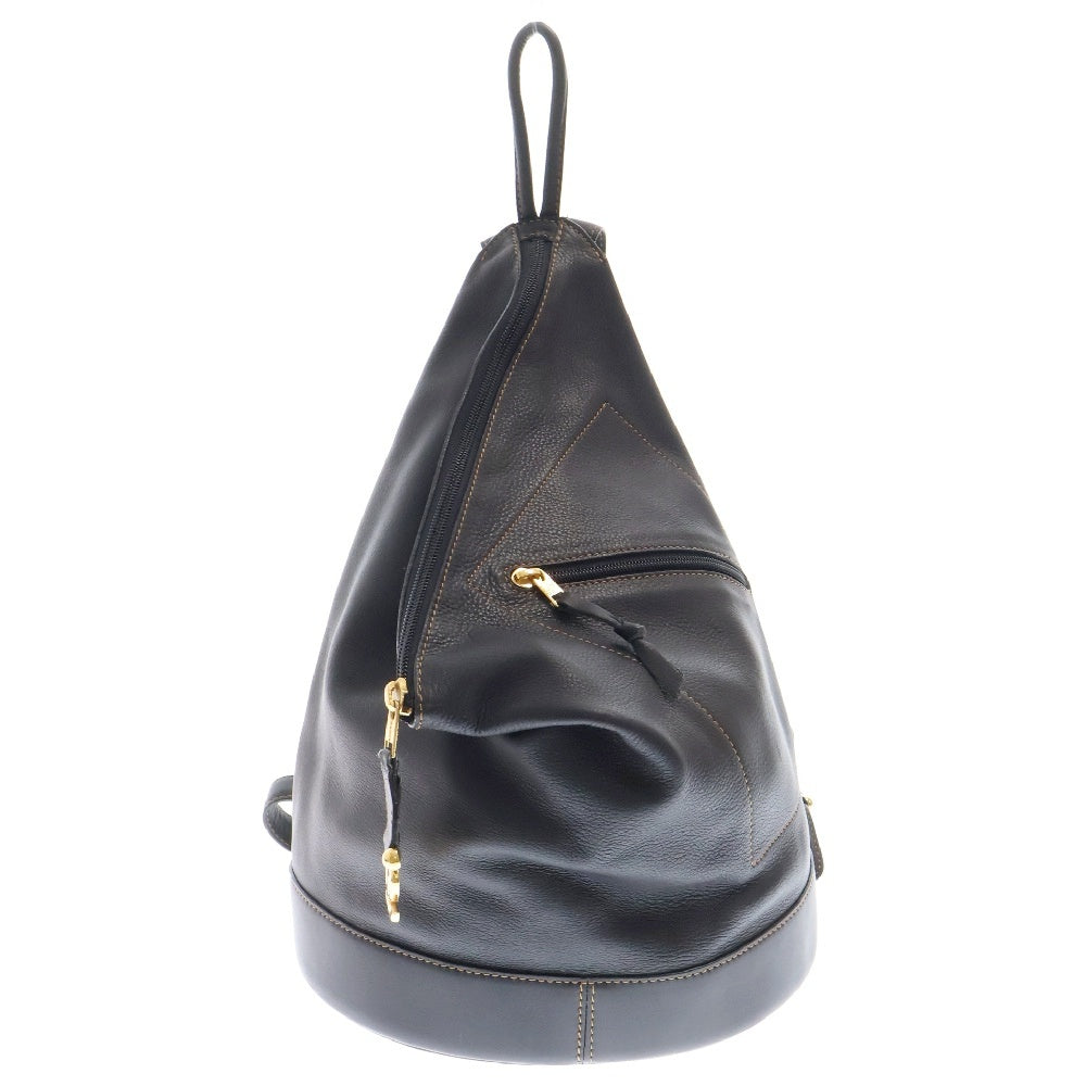 LOEWE(ロエベ) アントン バックパック ブラック レザー ポーチ ショルダーバッグ リュックサック