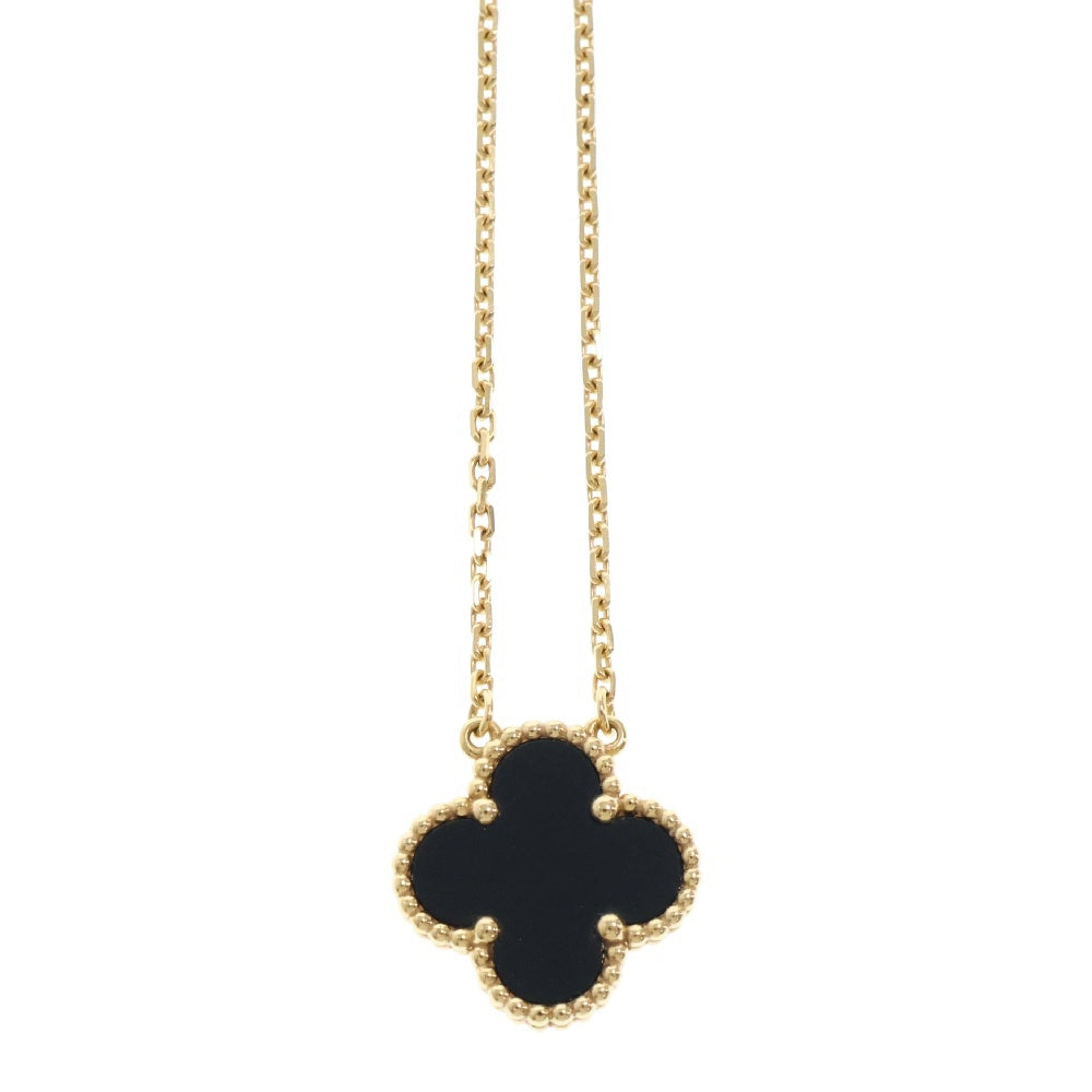 Van Cleef & Arpels(ヴァンクリーフアンドアーペル) ヴィンテージアルハンブラ オニキス ネックレス Au750YG VCARA45800 ブラック イエローゴールド ペンダント