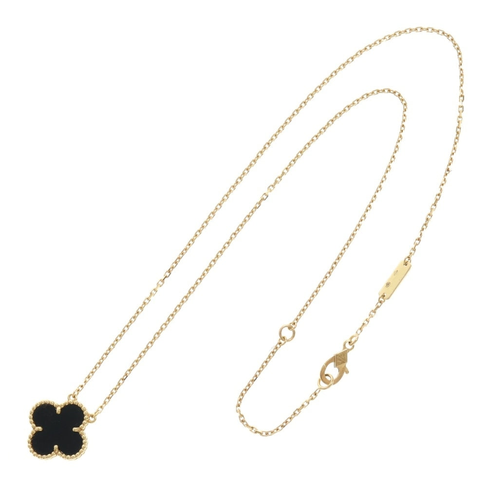Van Cleef & Arpels(ヴァンクリーフアンドアーペル) ヴィンテージアルハンブラ オニキス ネックレス Au750YG VCARA45800 ブラック イエローゴールド ペンダント