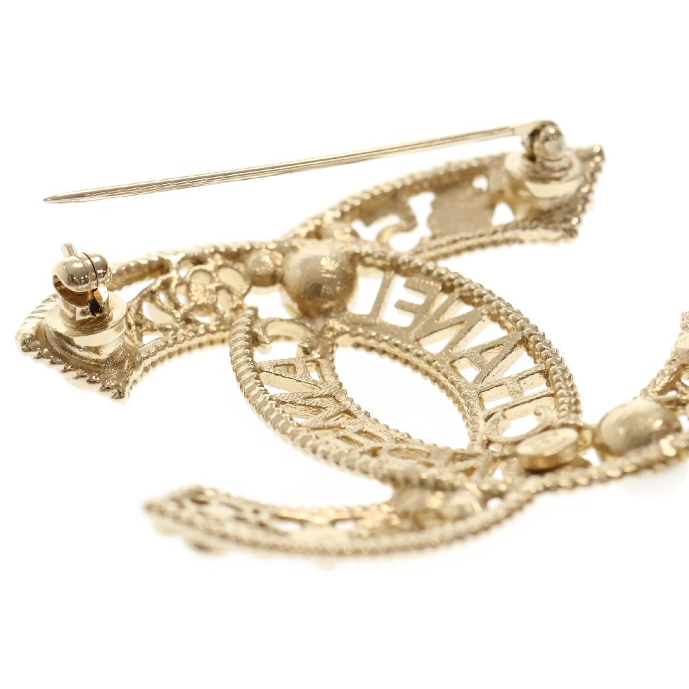 CHANEL(シャネル) ココマーク カンボン ブローチ ラインストーン フェイクパール GP ゴールド A20C アクセサリー