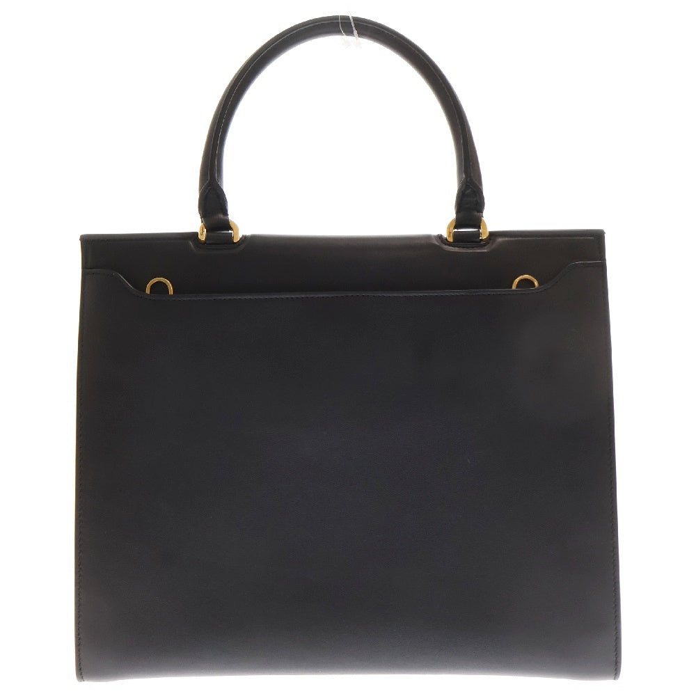 FERRAGAMO(フェラガモ) ガンチーニ ハンドバッグ ブラック レザー ゴールド金具