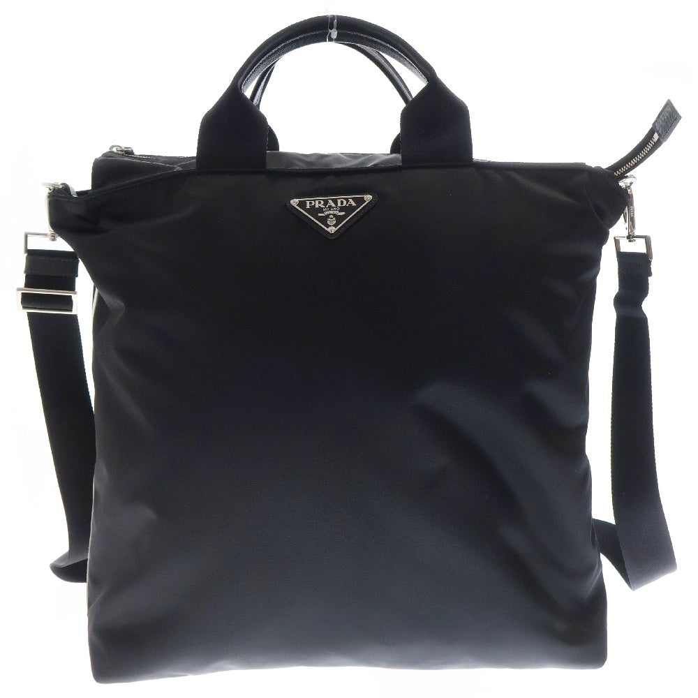 PRADA(プラダ) 22SS × adidas RE-NYLON ロゴプレート 2wayバッグ ブラック ナイロン ショルダーバッグ ハンドバッグ 2VG090