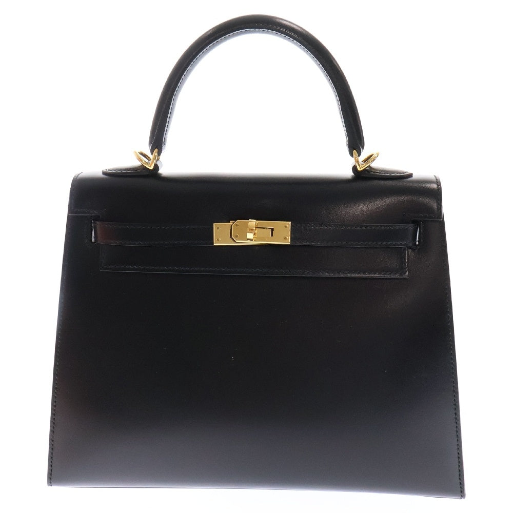 HERMES(エルメス) ケリー25 外縫い 黒 ボックスカーフ GD金具 Z刻