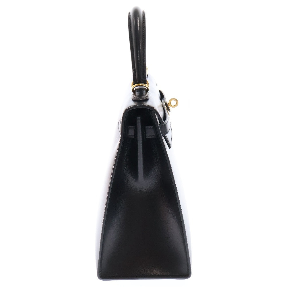 HERMES(エルメス) ケリー25 外縫い 黒 ボックスカーフ GD金具 Z刻