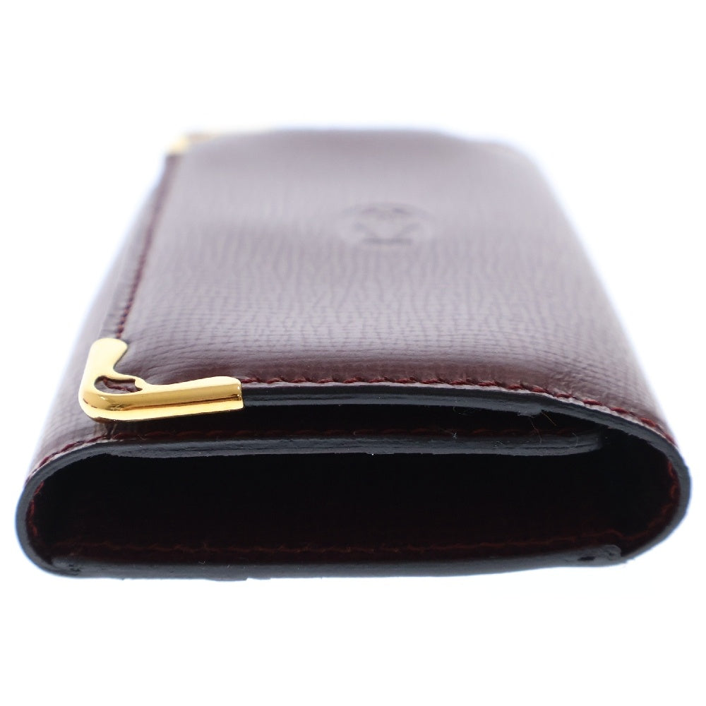 Cartier(カルティエ) マストライン キーケース ボルドー レザー ゴールド金具 キーリング