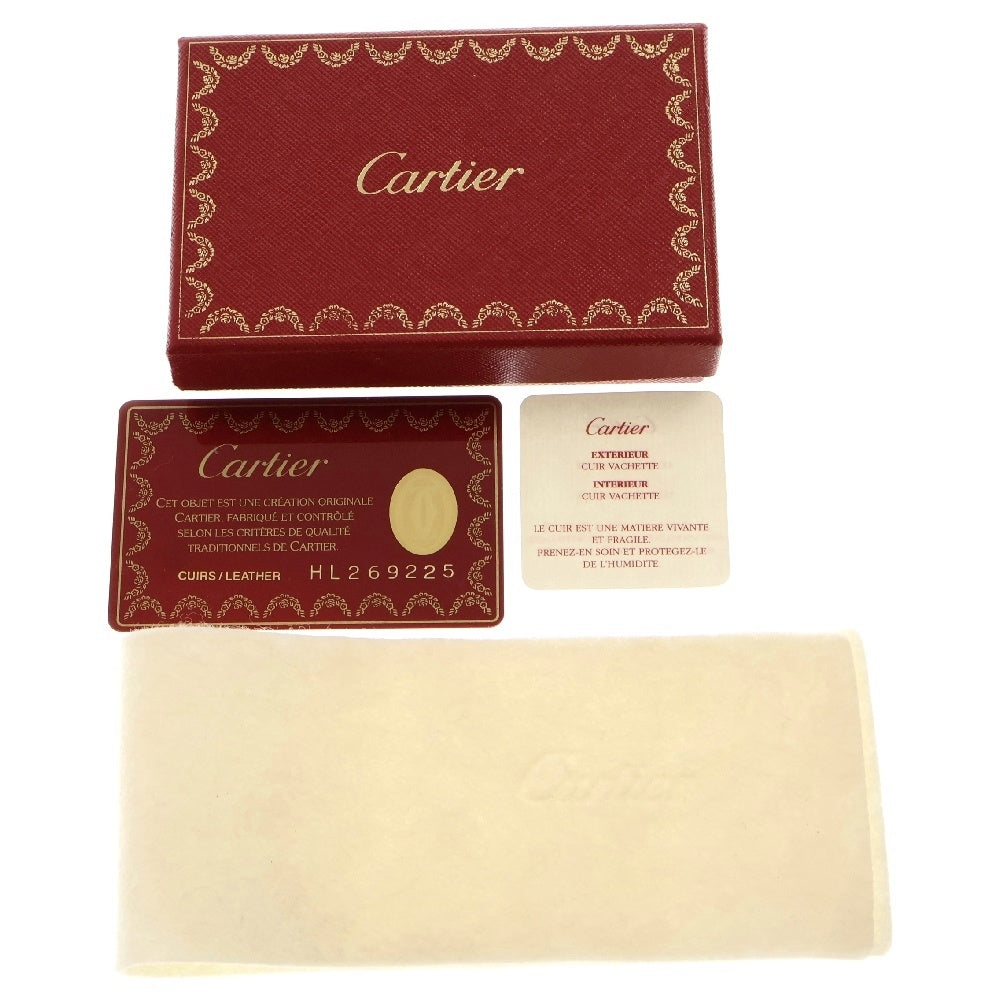 Cartier(カルティエ) マストライン キーケース ボルドー レザー ゴールド金具 キーリング