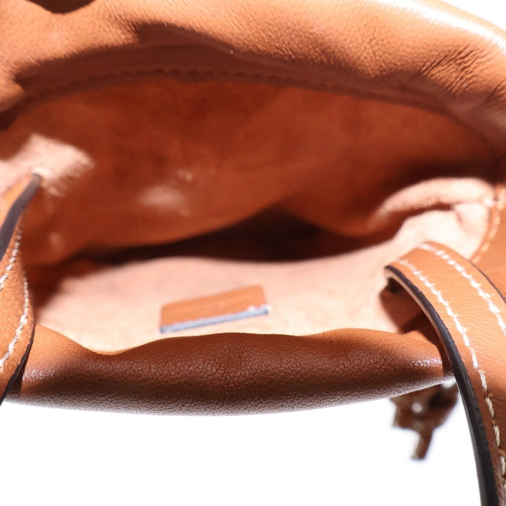 CELINE(セリーヌ) キュイル トリオンフ ドローストリング ショルダー付 レザー モバイルポーチ ブラウン 10L163ETK.04LU