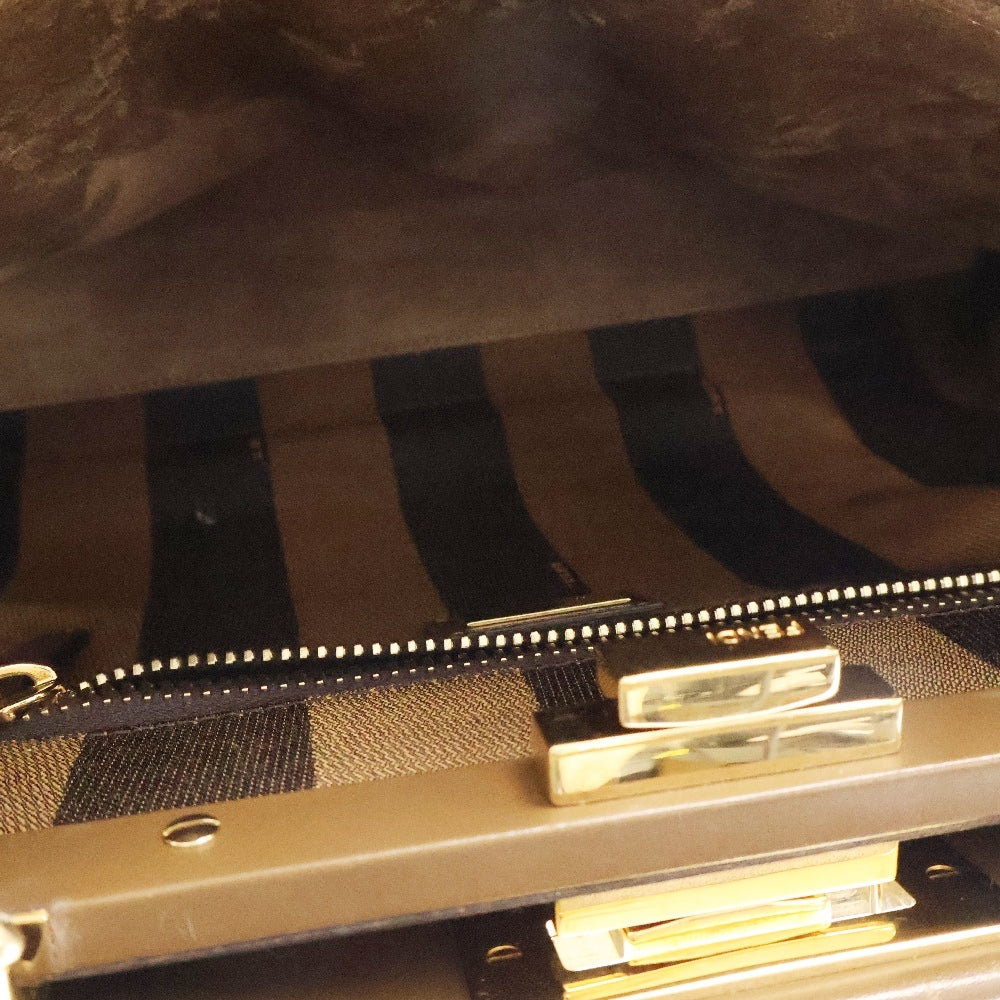 FENDI(フェンディ) ピーカブ ミディアム アイコニックエッセンシャリー 2WAY ハンドバッグ ショルダーバッグ ブラウン スムースカーフレザー 8BN226