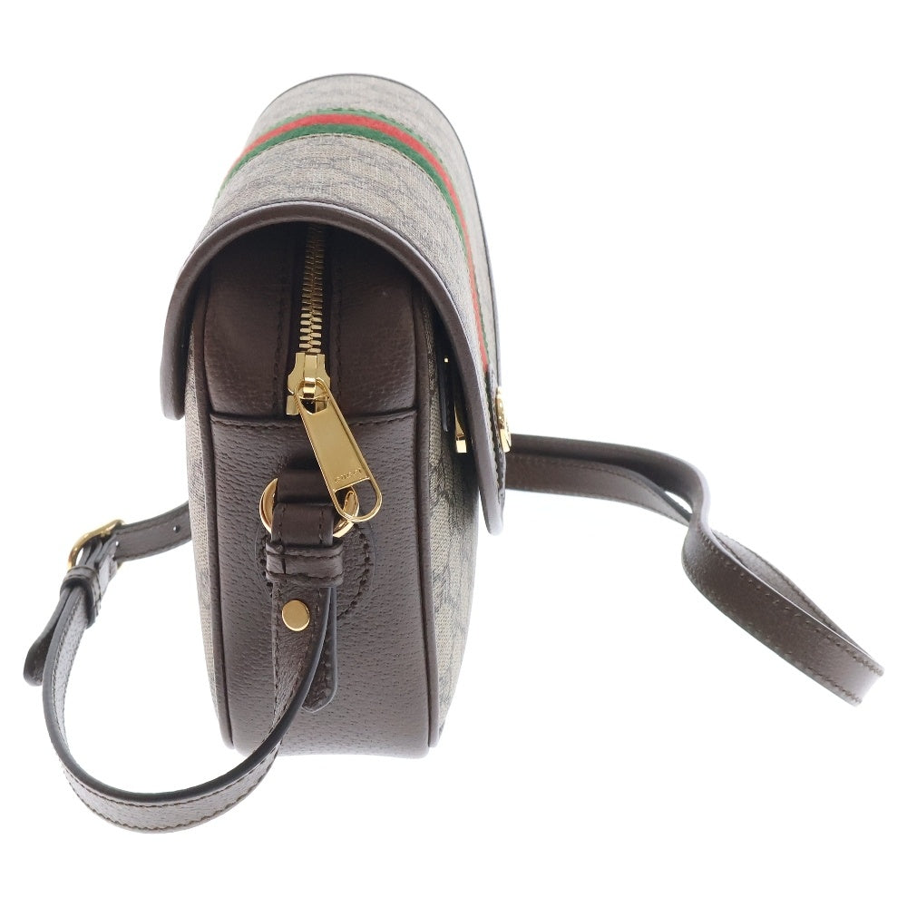 GUCCI(グッチ) オフィディア GG スモール ショルダーバッグ GGスプリーム キャンバス ベージュ×ブラウン PVC×レザー 722117