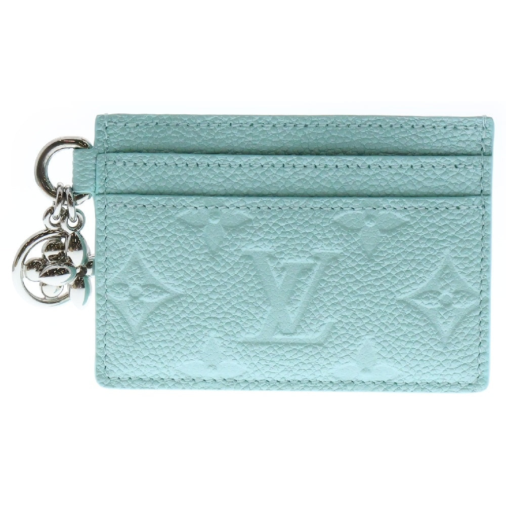 LOUIS VUITTON(ルイヴィトン) モノグラムアンプラント ポルトカルト LVチャーム ライトブルー レザー カードケース M82171 ICタイプ