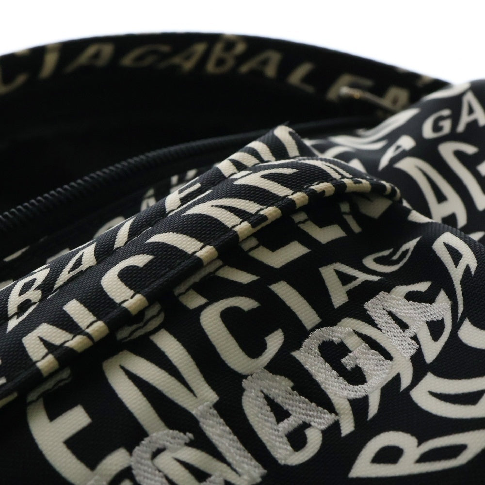 BALENCIAGA(バレンシアガ) WHEEL BELT PACK ロゴ刺繍 ホイールベルト ボディバッグ ブラック×ホワイト 533009