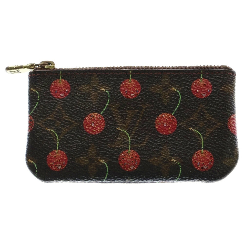 LOUIS VUITTON(ルイヴィトン) モノグラムチェリー ポシェットクレ コインケース ポーチ 小物入れ ブラウン レザー×PVC ゴールド金具 M95042