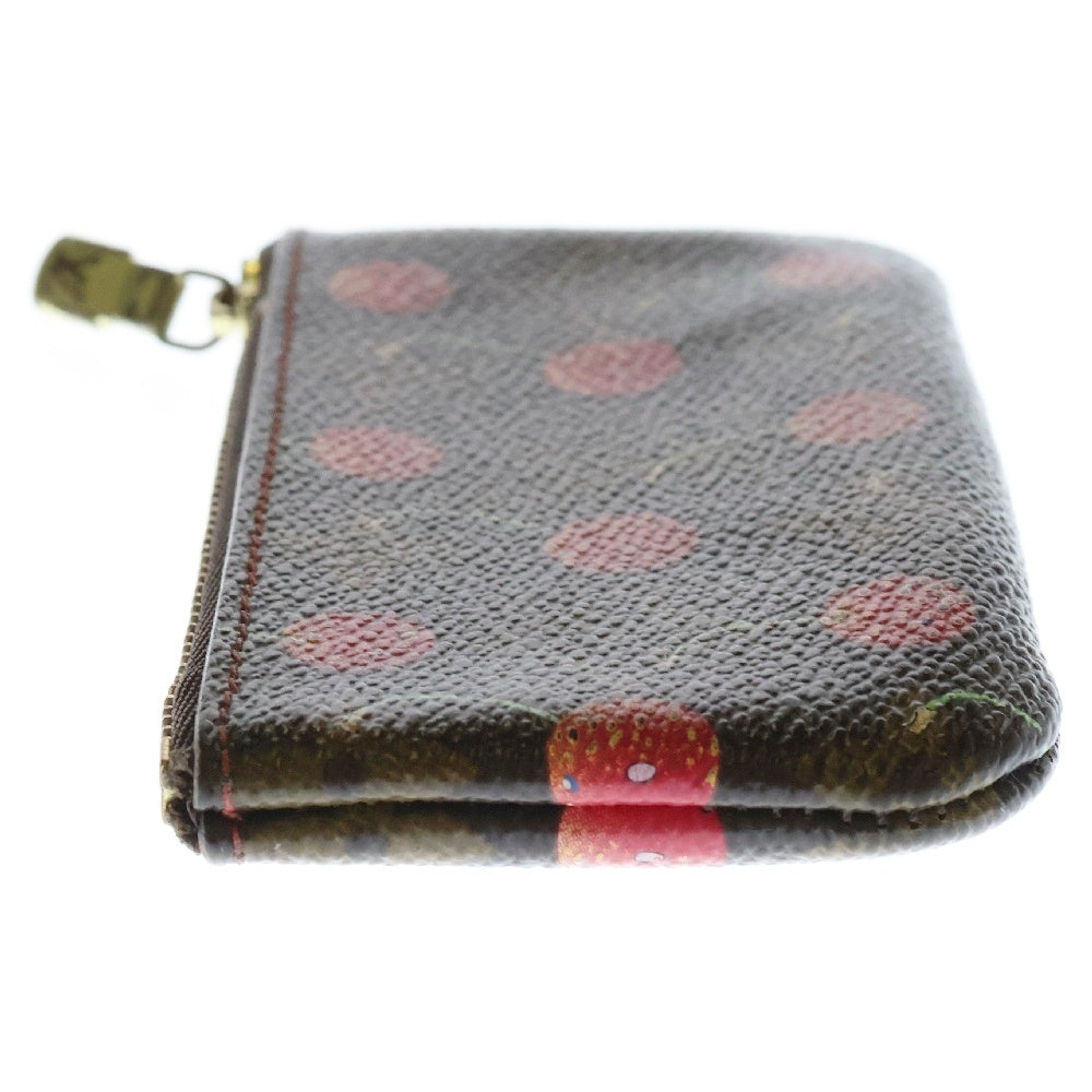 LOUIS VUITTON(ルイヴィトン) モノグラムチェリー ポシェットクレ コインケース ポーチ 小物入れ ブラウン レザー×PVC ゴールド金具 M95042
