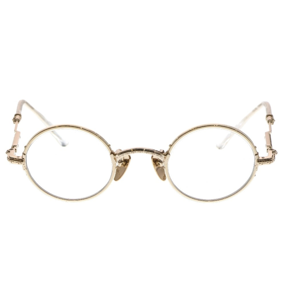 CHROME HEARTS(クロムハーツ) EDITH F クロステンプル メタルフレーム ラウンド眼鏡 サングラス ゴールド