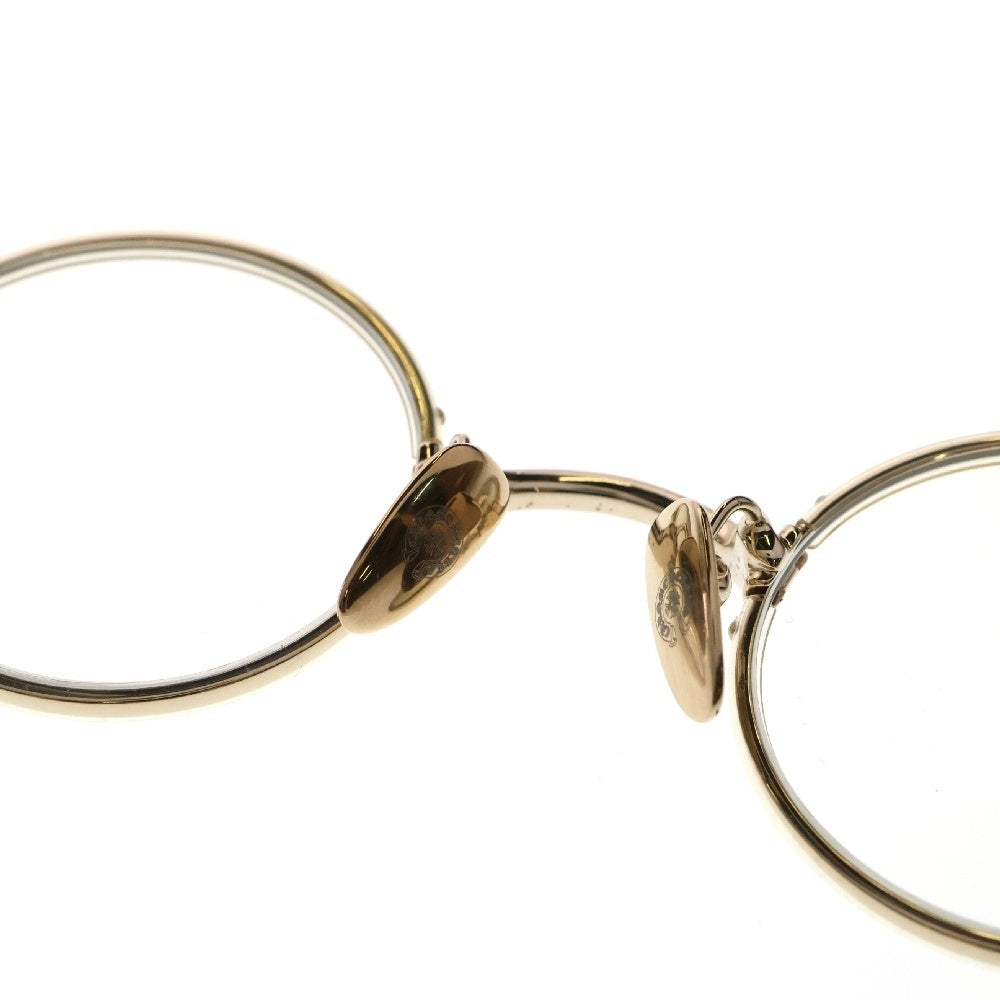 CHROME HEARTS(クロムハーツ) EDITH F クロステンプル メタルフレーム ラウンド眼鏡 サングラス ゴールド