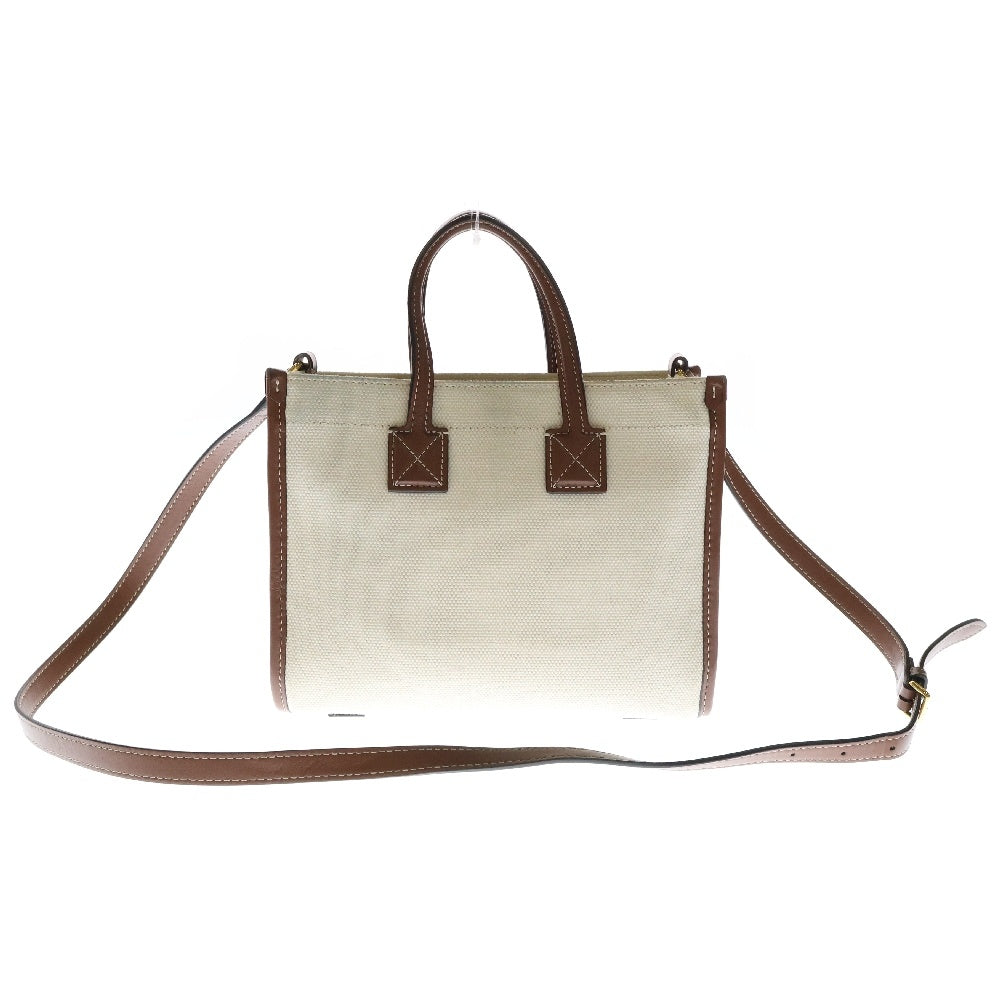 BURBERRY(バーバリー) フレヤトートミニ 2WAYバッグ ハンドバッグ ショルダーバッグ キャンバス ブラウン×ベージュ ゴールド金具 8044143
