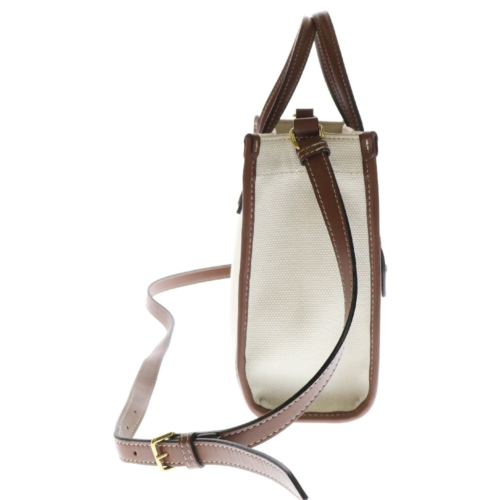 BURBERRY(バーバリー) フレヤトートミニ 2WAYバッグ ハンドバッグ ショルダーバッグ キャンバス ブラウン×ベージュ ゴールド金具 8044143