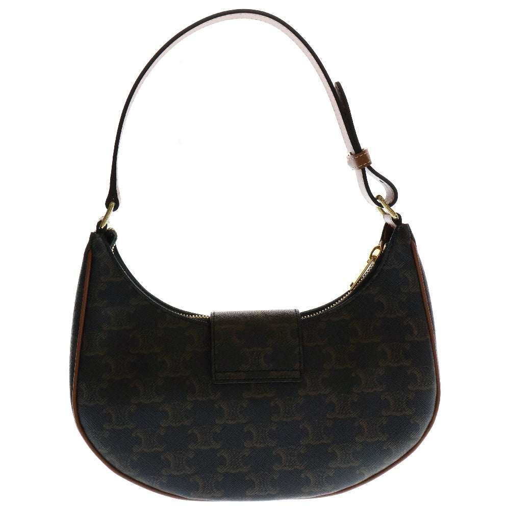 CELINE(セリーヌ) トリオンフ アヴァ ミディアム ワンショルダーバッグ ハンドバッグ ブラウン PVC×レザー ゴールド金具