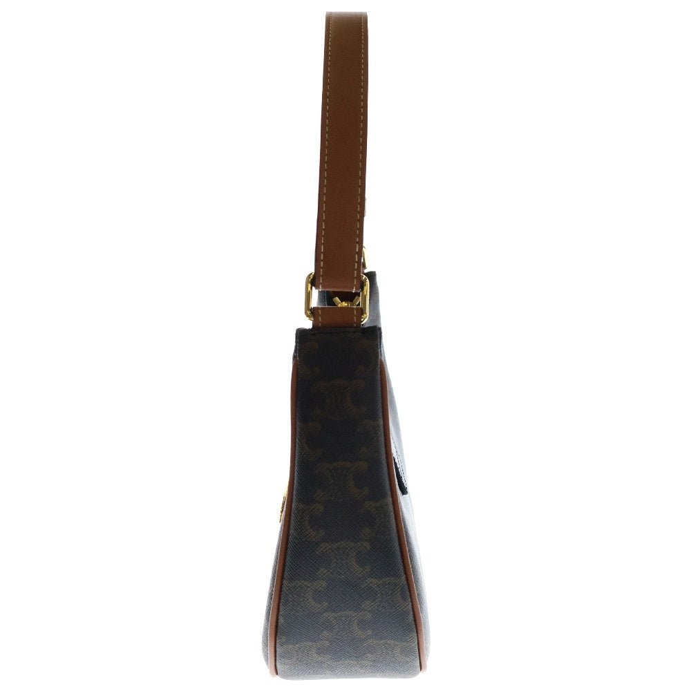 CELINE(セリーヌ) トリオンフ アヴァ ミディアム ワンショルダーバッグ ハンドバッグ ブラウン PVC×レザー ゴールド金具