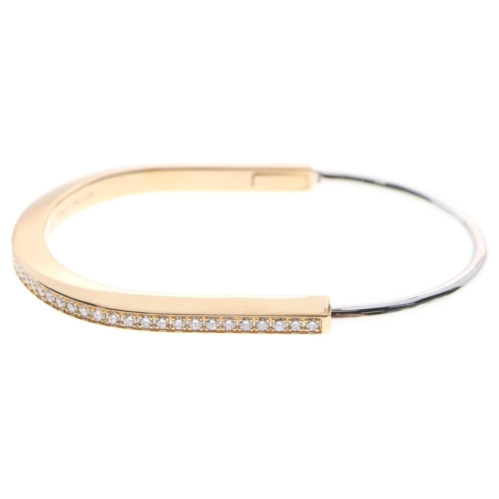 TIFFANY&Co(ティファニー) ティファニーロック ナローバングル パヴェダイヤ Au750 K18 PG ピンクゴールド d1.09ct ブレスレット ジュエリー