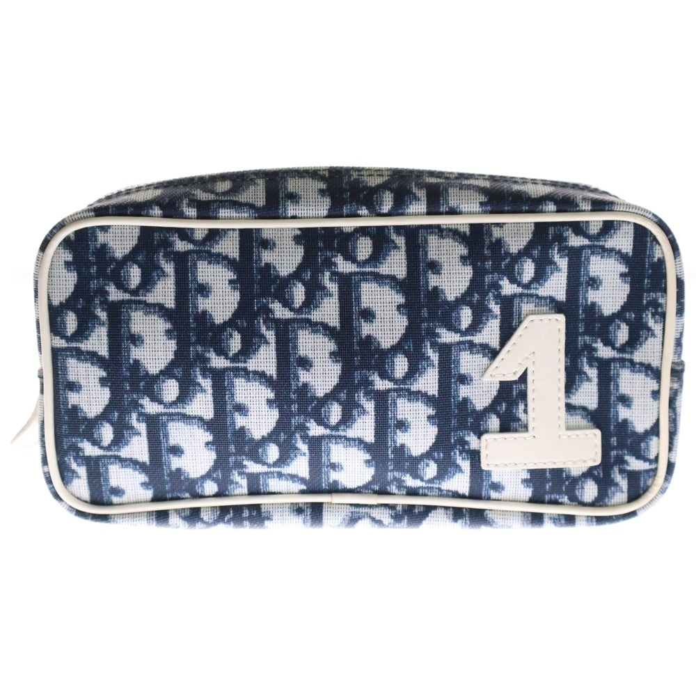 Christian Dior(クリスチャンディオール) トロッター ポーチ ネイビー PVC×パテントレザー