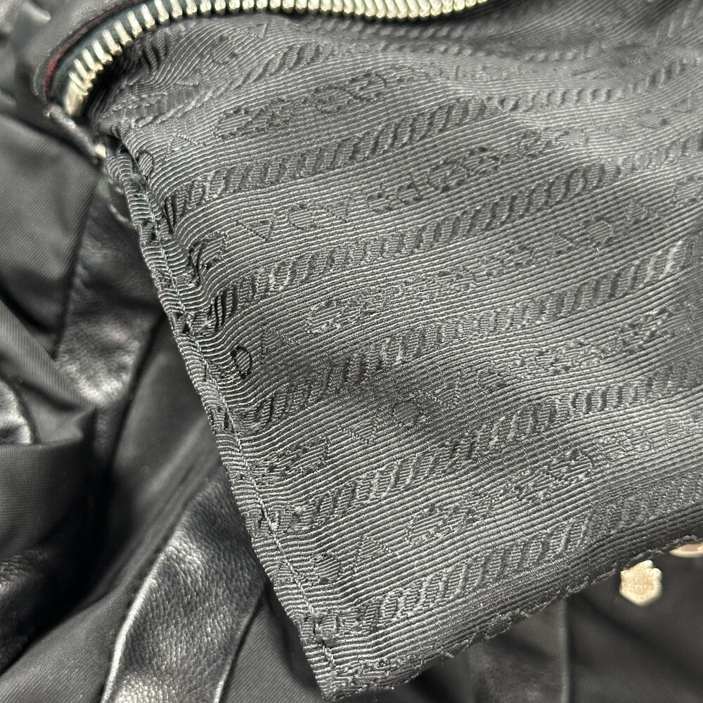 PRADA(プラダ) クリムソン ハンドバッグ トートバッグ ブラック シルバー金具 レザー×ナイロン BR3994