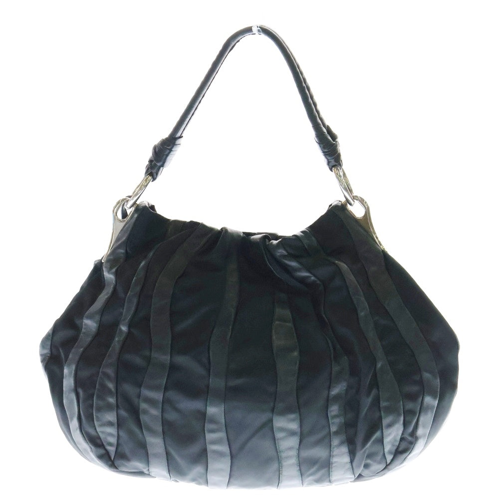 PRADA(プラダ) クリムソン ハンドバッグ トートバッグ ブラック シルバー金具 レザー×ナイロン BR3994