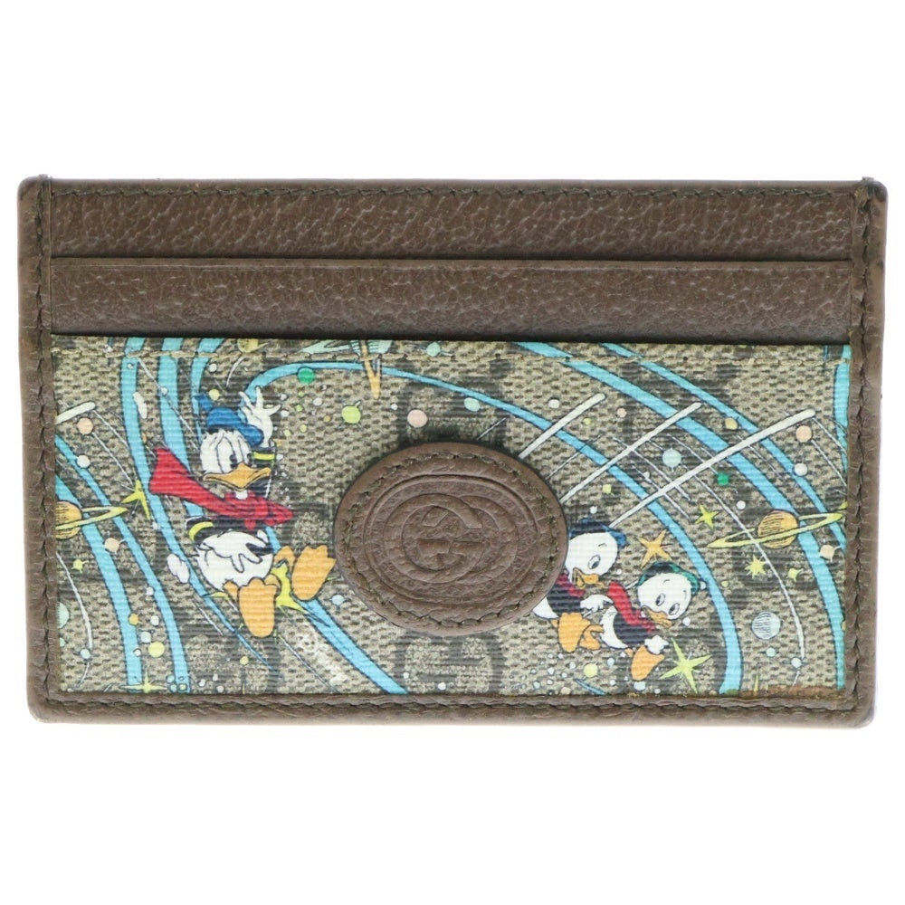 GUCCI(グッチ) ディズニーコラボ GGスプリーム カードケース 名刺入れ ブラウン レザー 647942