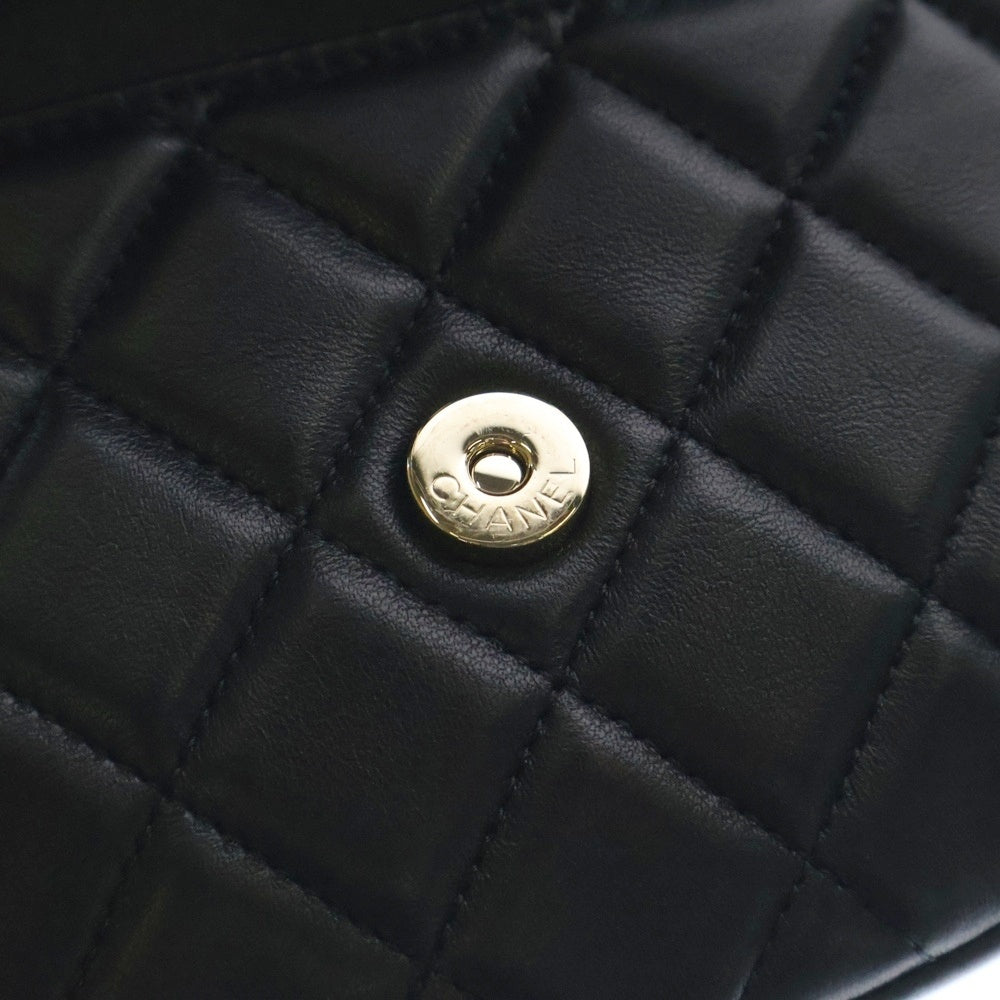 CHANEL(シャネル) マトラッセ ラムスキンレザー チェーンクラッチハンドバッグ ショルダーバッグ ブラック SV金具 ハンドル AP4410