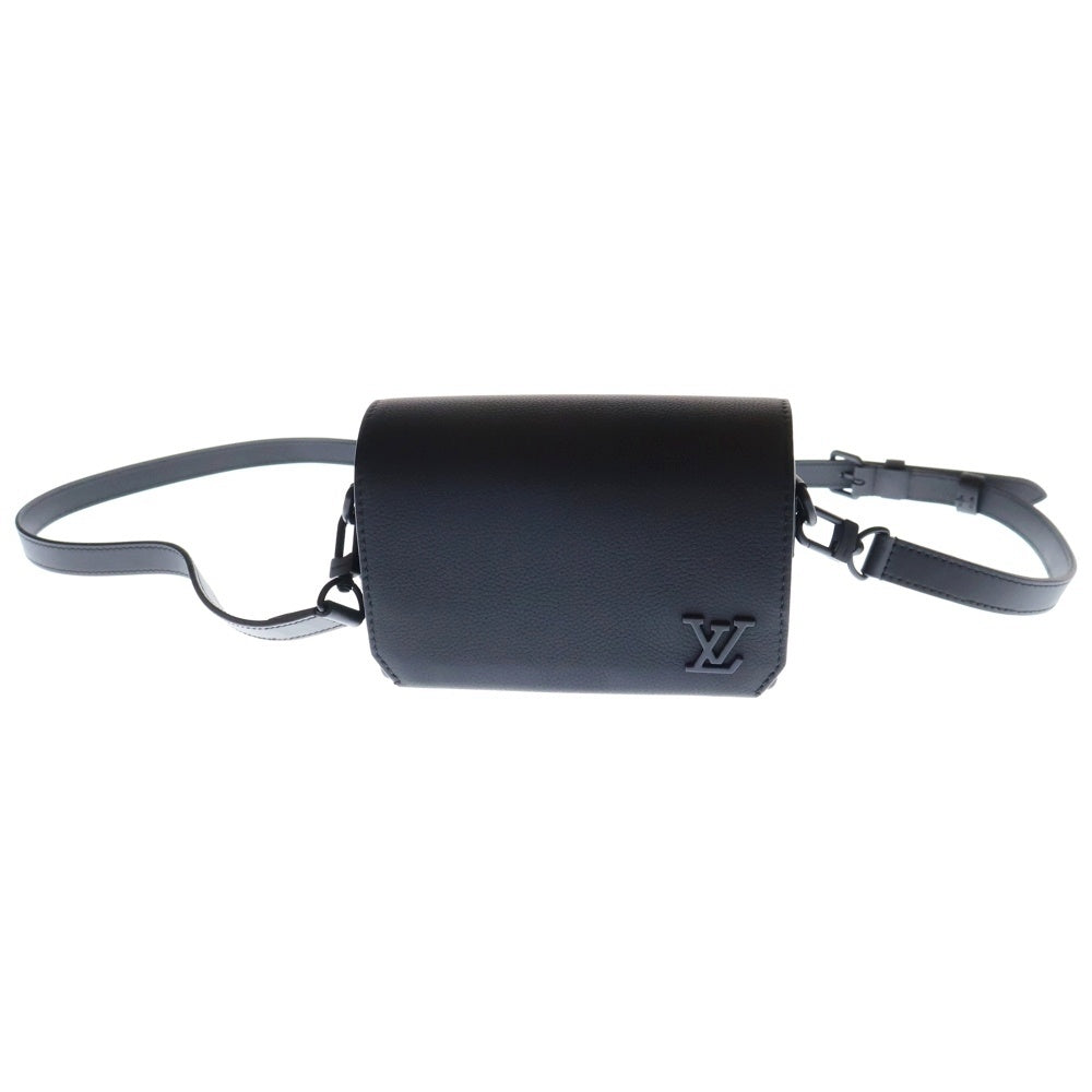 LOUIS VUITTON(ルイヴィトン) アエログラム ファストラインウェアラブルウォレット LV レザーショルダーバッグ ブラック M82085
