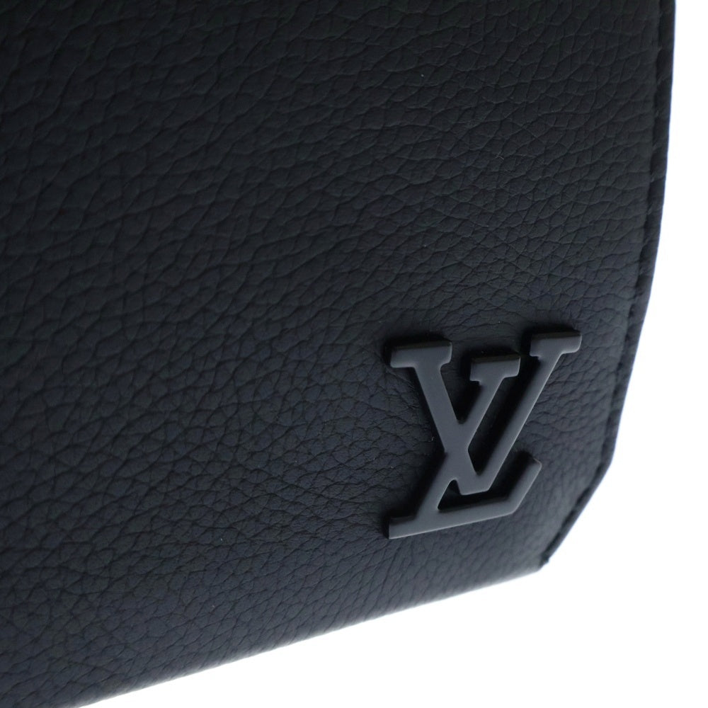 LOUIS VUITTON(ルイヴィトン) アエログラム ファストラインウェアラブルウォレット LV レザーショルダーバッグ ブラック M82085