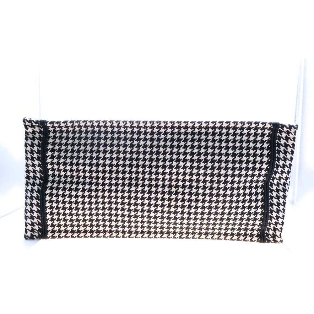 Christian Dior(クリスチャンディオール) BOOK TOTE ブックトート 千鳥格子 キャンパス トートバッグ ミディアム ブラック×ホワイト レディース