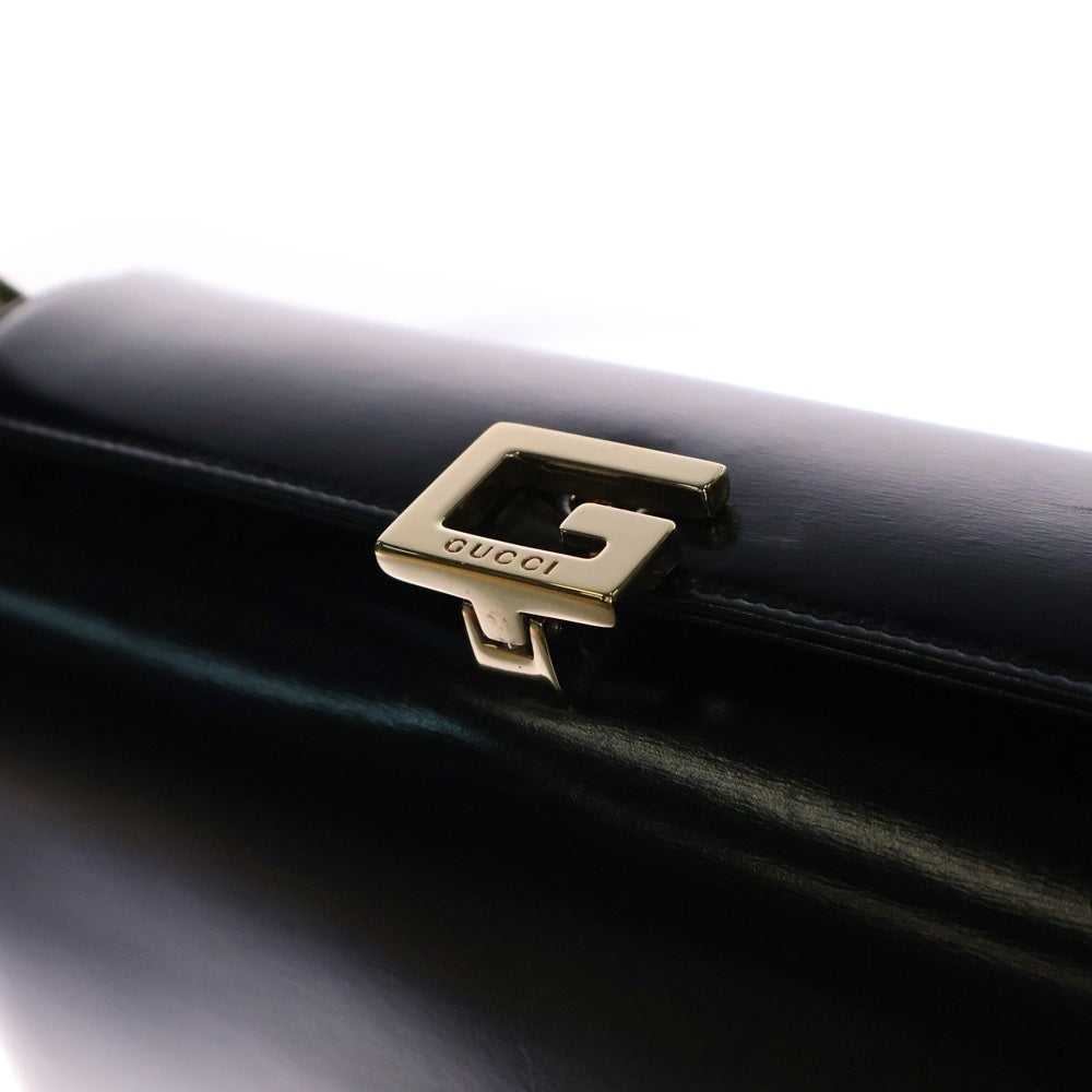 GUCCI(グッチ) オールドグッチ ハンドバッグ ブラック ゴールド金具 レザー 000.01.1269