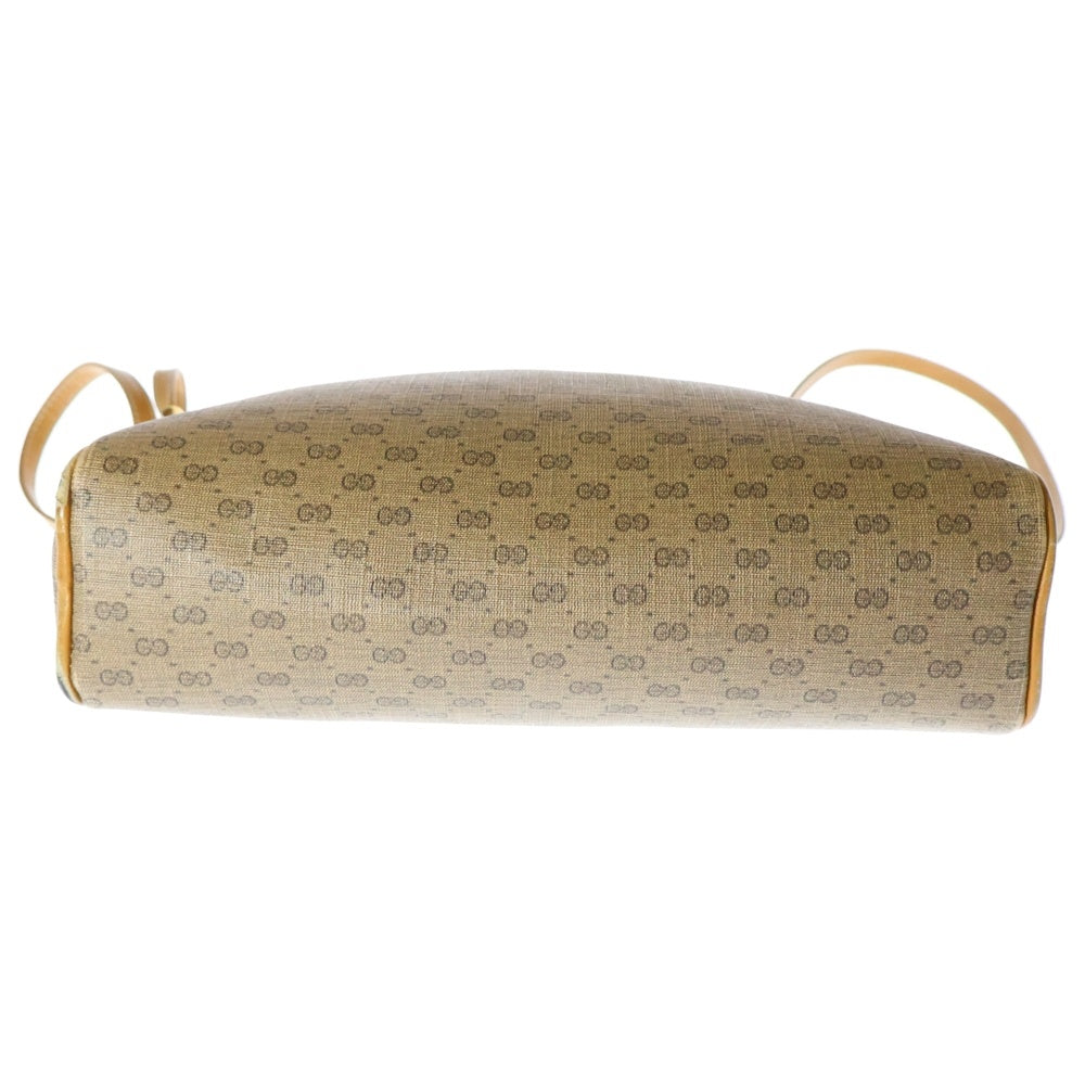 GUCCI(グッチ) オールドグッチ マイクロGG ショルダーバッグ ベージュ ブラウン キャンバス×レザー ゴールド金具 007.39.0014