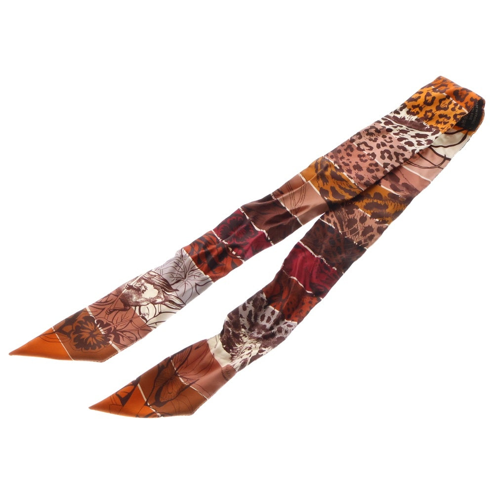 HERMES(エルメス) ツイリー ジャングルラブレインボー ブラウン×マルチカラー スカーフ シルク