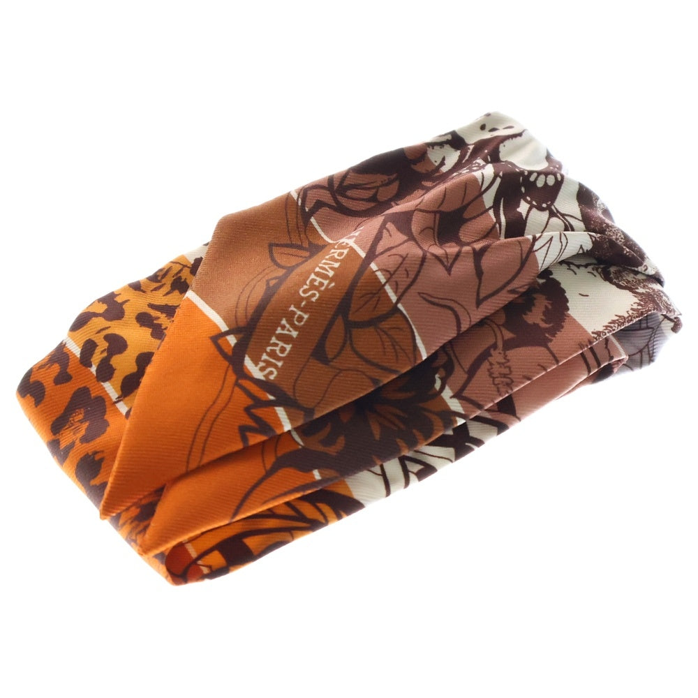 HERMES(エルメス) ツイリー ジャングルラブレインボー ブラウン×マルチカラー スカーフ シルク
