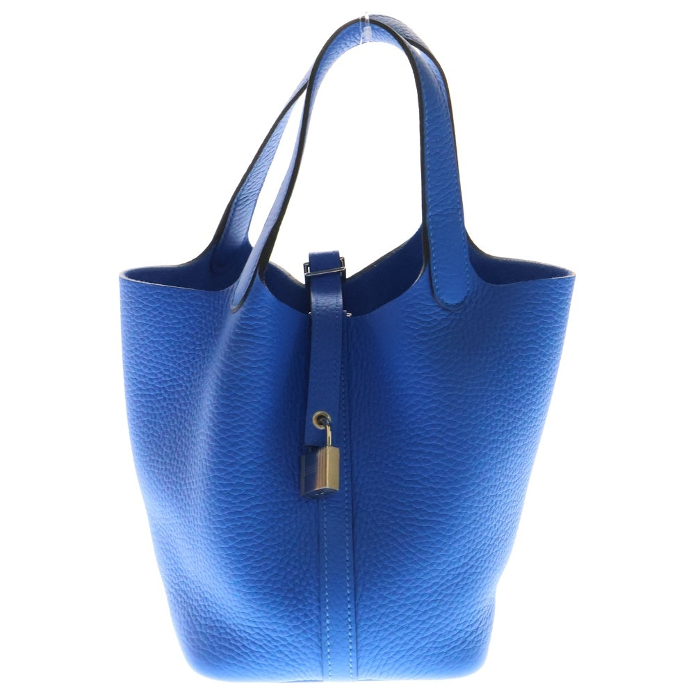 HERMES(エルメス) ピコタンロックPM ブルーイドラ トリヨン シルバー金具 K刻印 ハンドバッグ