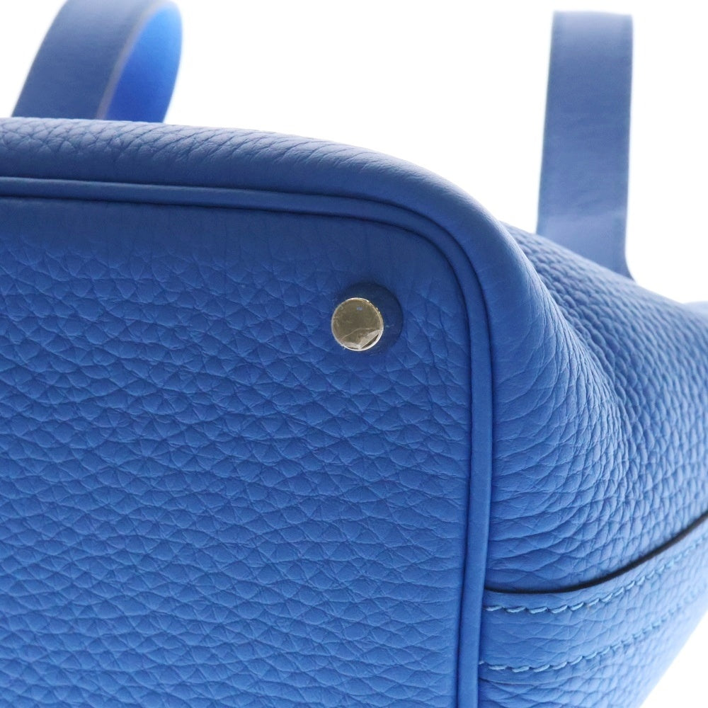 HERMES(エルメス) ピコタンロックPM ブルーイドラ トリヨン シルバー金具 K刻印 ハンドバッグ