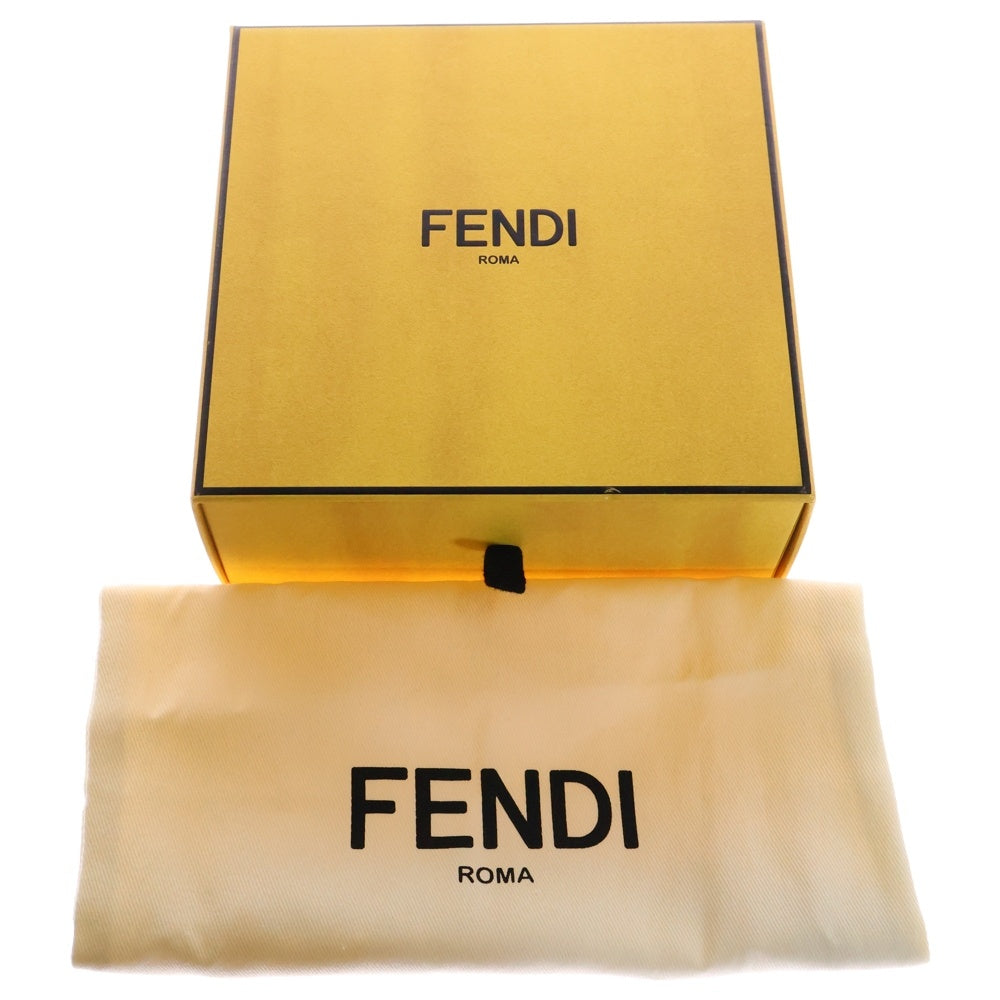 FENDI(フェンディ) FFダイヤモンド ナロー リバーシブル ベルト ベージュ×ブラック レザー