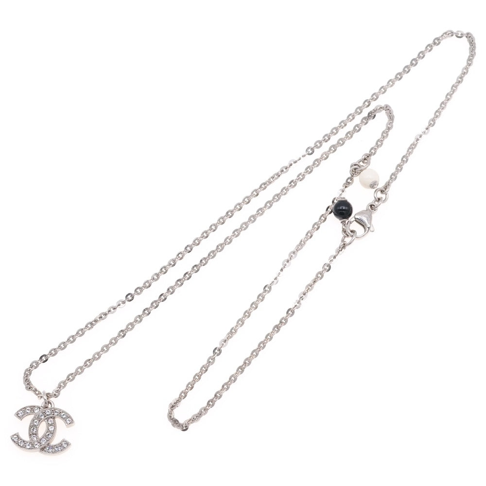 CHANEL(シャネル) ココマーク ラインストーン ネックレス ペンダント シルバー C22C