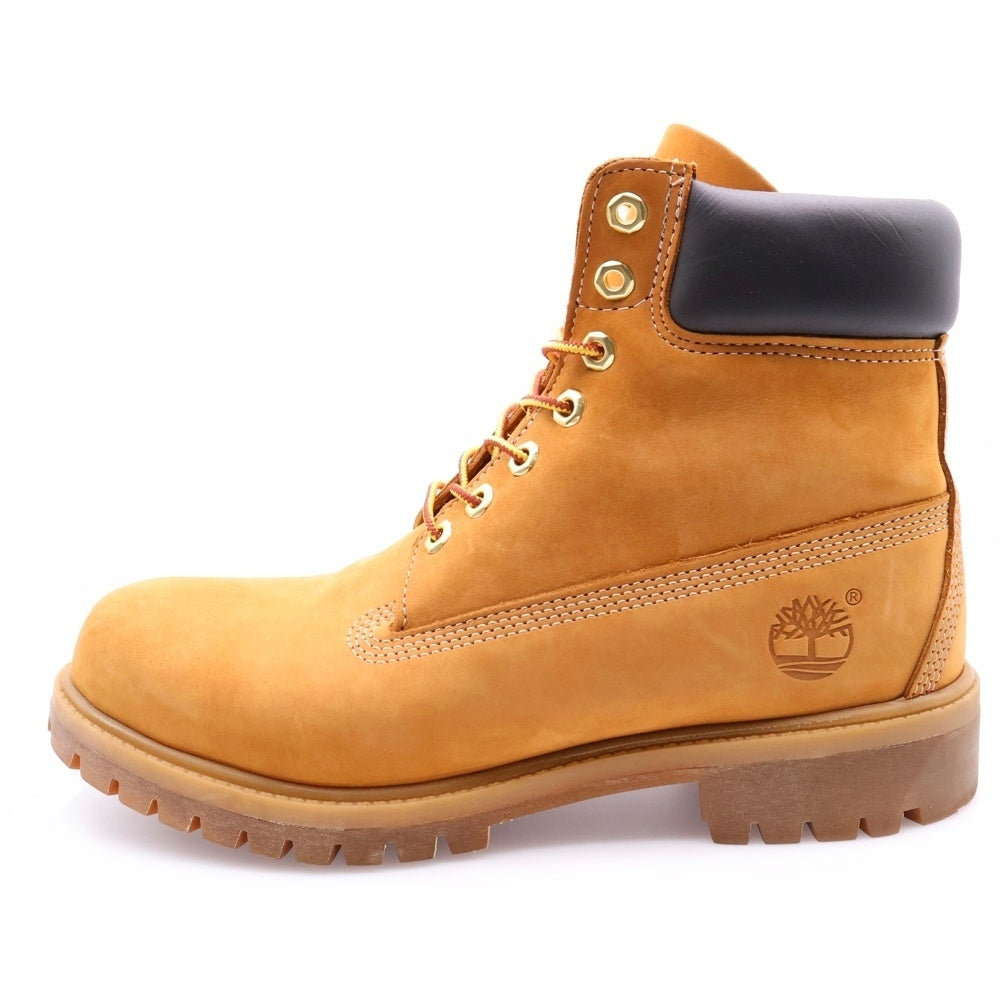 Timberland(ティンバーランド) 6インチ プレミアム ウォータープルーフ スウェードレザー ハイカット レースアップ イエローブーツ ブラウン 10061
