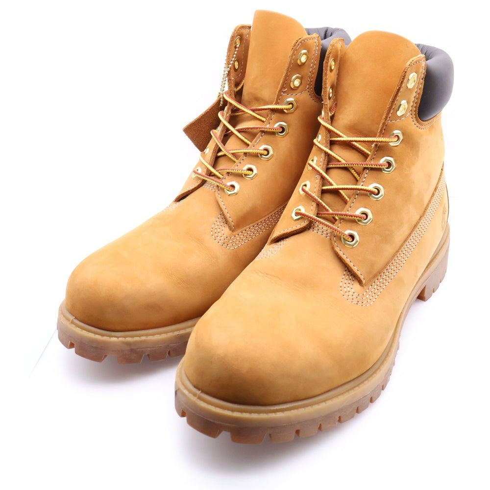 Timberland(ティンバーランド) 6インチ プレミアム ウォータープルーフ スウェードレザー ハイカット レースアップ イエローブーツ ブラウン 10061