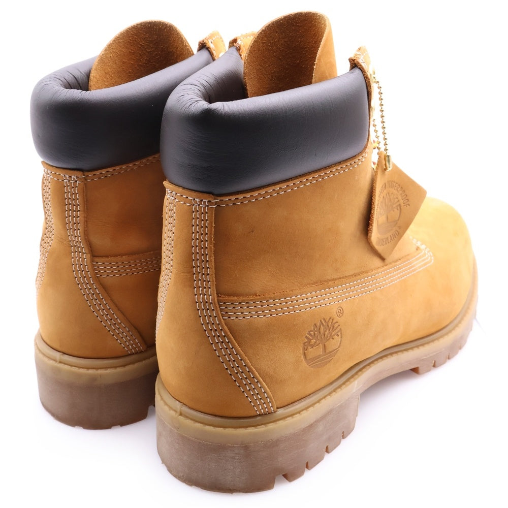 Timberland(ティンバーランド) 6インチ プレミアム ウォータープルーフ スウェードレザー ハイカット レースアップ イエローブーツ ブラウン 10061