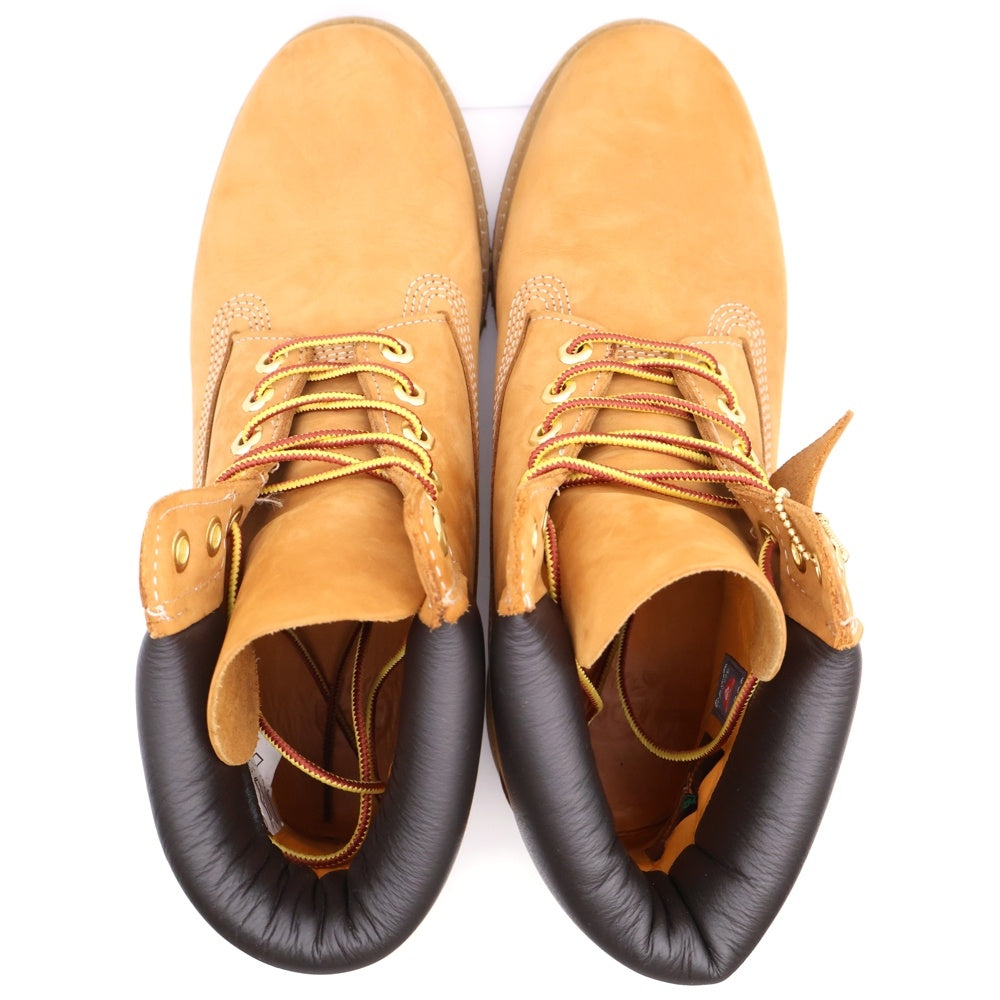 Timberland(ティンバーランド) 6インチ プレミアム ウォータープルーフ スウェードレザー ハイカット レースアップ イエローブーツ ブラウン 10061