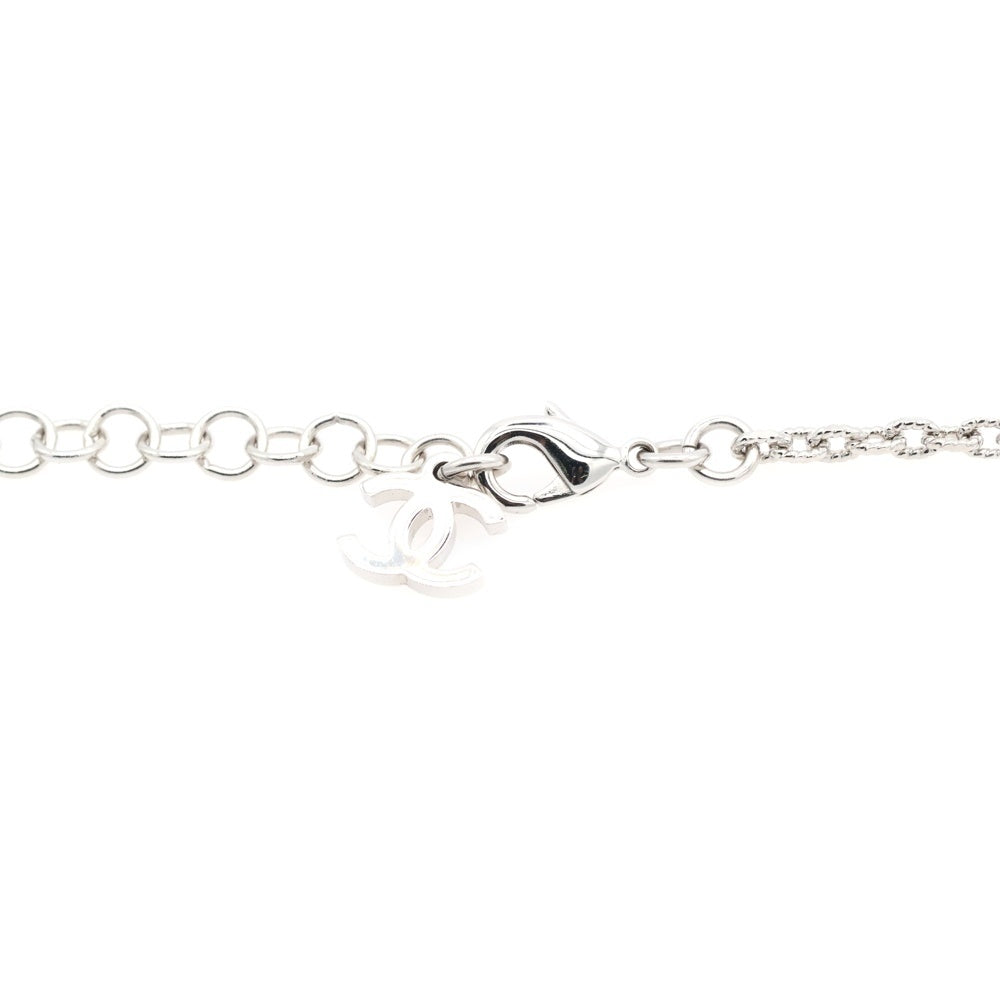 CHANEL(シャネル) ココマーク フェイクパール ラインストーン チェーンネックレス ホワイト/シルバー レディース I25S