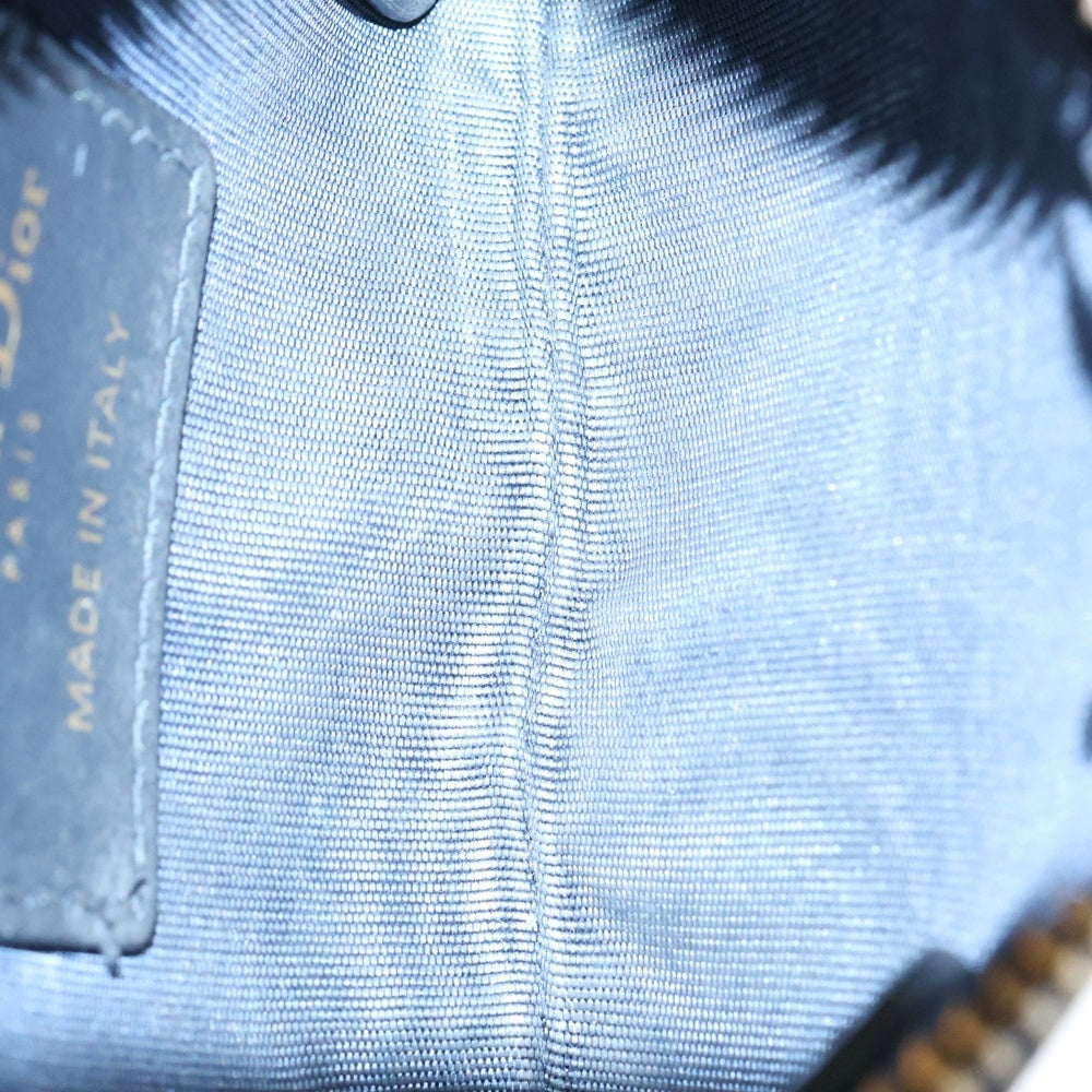 Christian Dior(クリスチャンディオール) オブリーク トロッター コインケース 小物入れ バッグチャーム ケース ゴールド金具 ネイビー キャンバス