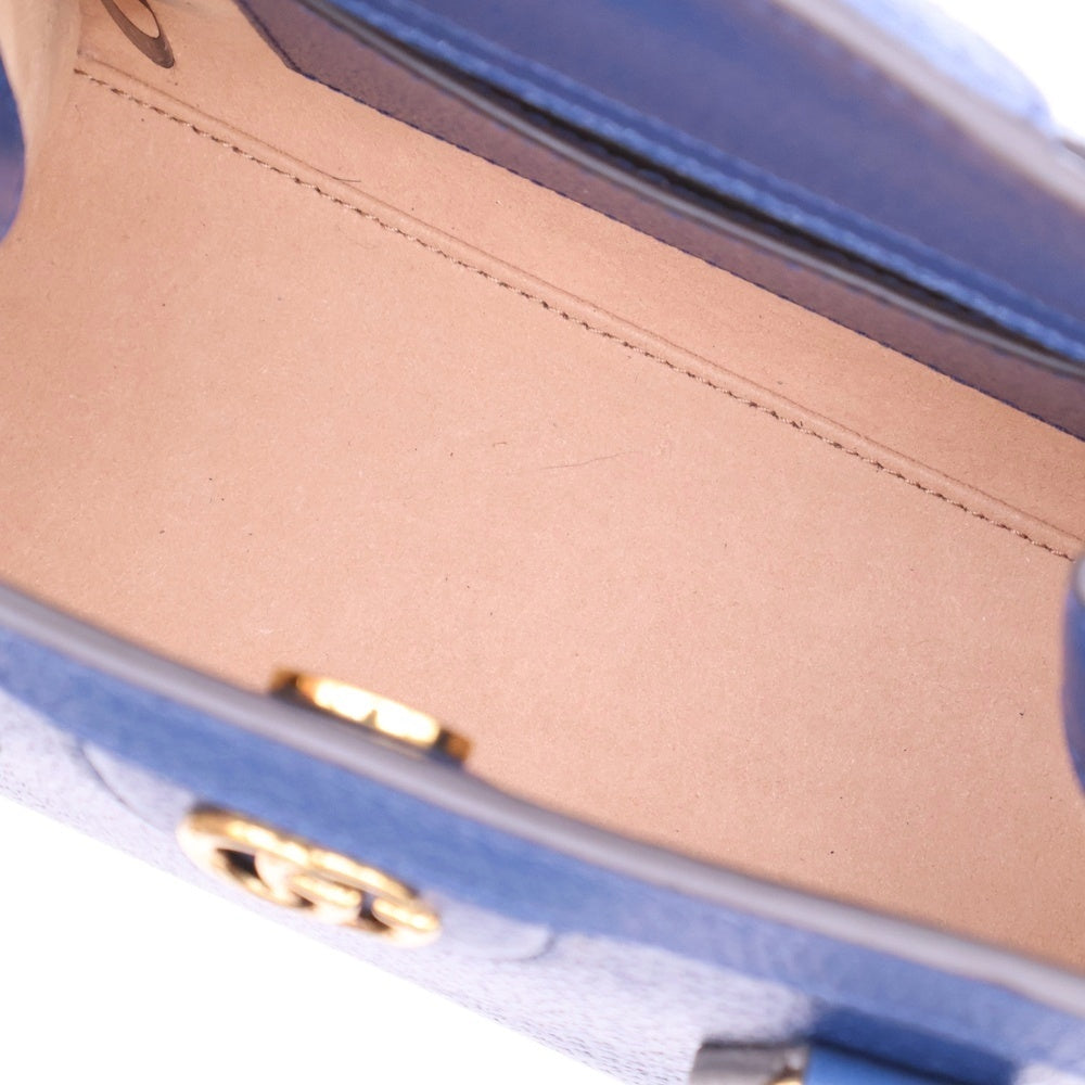 GUCCI(グッチ) バンブー ダイアナ ミニ トートバッグ ブルー レザー 702732